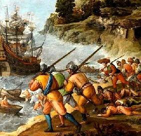 Ship Attacking Spanish Land